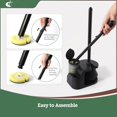 thumbnail image 4 of Disposable Toilet Brush and Plunger Combo | 2-in-1 Toilet Bowl Wand Kit - 10 Count Pre-Soaked Refill Heads, 3-Step Plunger, Storage Holder - Compact Toilet Cleaning System, Black, 4 of 6