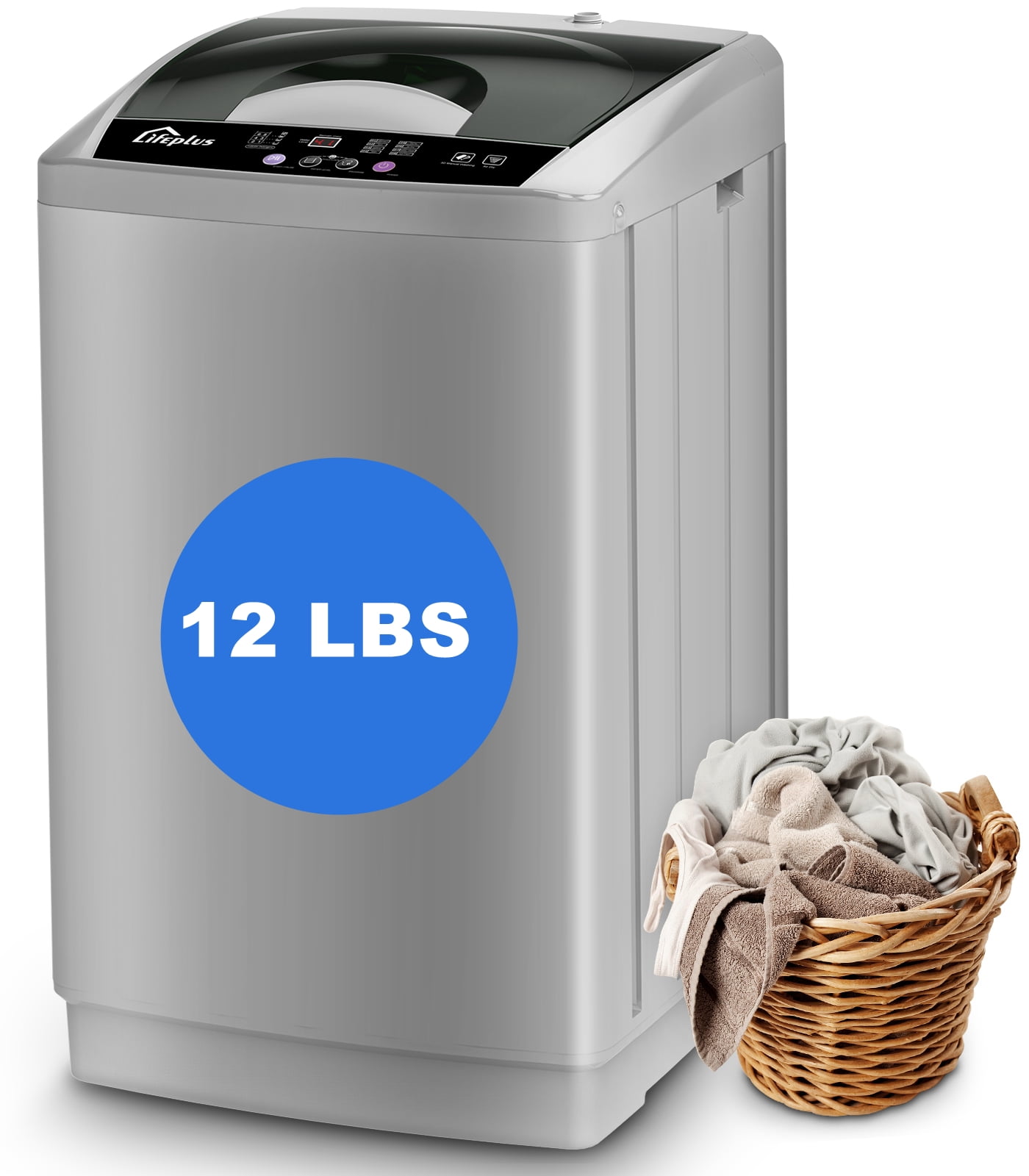 LifePlus 1.8 Cu.ft Full Automatic Portable Washing Machine, 12 lbs