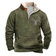 thumbnail image 1 of Ediodpoh Chandail à Capuchon à Manches Longues Imprimé pour Hommes, Mode Décontractée, Coupe Relax, Confortable, Chandails pour Hommes, Vert Foncé_004 L, 1 of 3
