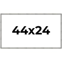 44x24 Frame Silver Grey Distressed Solid Wood Picture Frame | 0.75 Inch Moulding Width | Interior