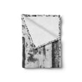 thumbnail image 2 of Letter J Soft Flannel Fleece Throw Blanket, Worn Look Initials Majuscule J Old Fashion Royal Letters Grey Design, Cozy Plush for Indoor and Outdoor Use, 60" x 80", Black Grey, by Ambesonne, 2 of 6