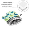 thumbnail image 6 of Pofeuu Cute Dinosaur Blue Green Print Oven Mitts and Pot Holders 4 pcs Set,High Heat Resistant 500 Degree Extra Thicken Long Kitchen Cotton Oven Glove for Cooking, 6 of 6