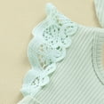 thumbnail image 4 of TAIAOJING Baby Romper Girls Ribbed Lace Backless Bodysuit Little Girls Dress Headband Clothes Outfits Set One Piece Outfits 3-6 Months, 4 of 5