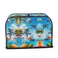 thumbnail image 6 of Toaster Covers 2 Slice, Astronaut Tropical Dolphin Waterproof Bread Machine Cover Fits for Standard 2 Slice Toasters, Home Decor Toaster Protection with Hanging Rope, 6 of 7