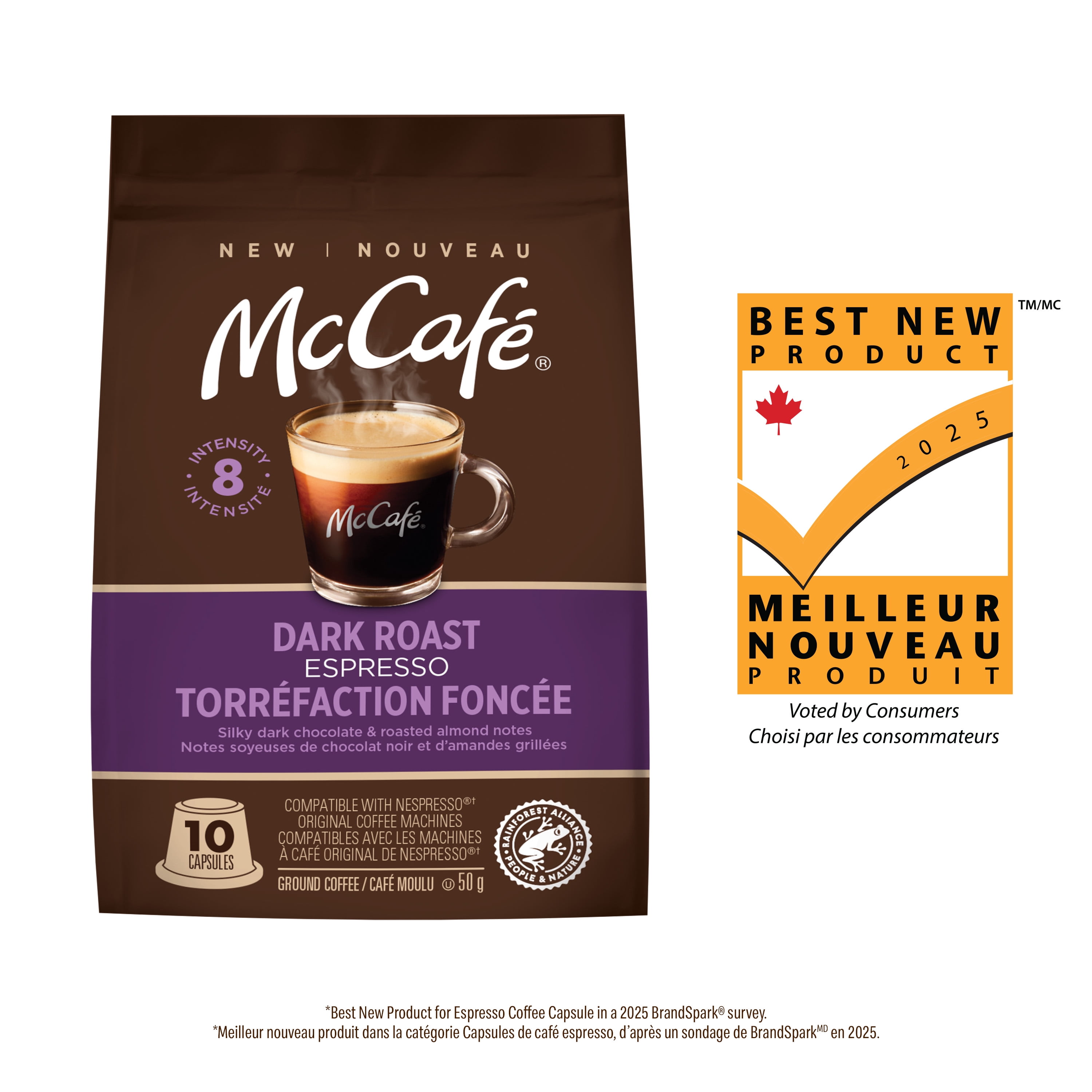 McCafé Espresso Dark Roast Coffee Capsules, Nespresso Original