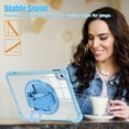 thumbnail image 6 of ELEHOLD Rugged Case For iPad Mini 7th 6th Generation, Full Protection Transparent 360° Rotating Stand Cover, with Silicone Wrist Strap, Shoulder Strap, Lightblue, 6 of 11