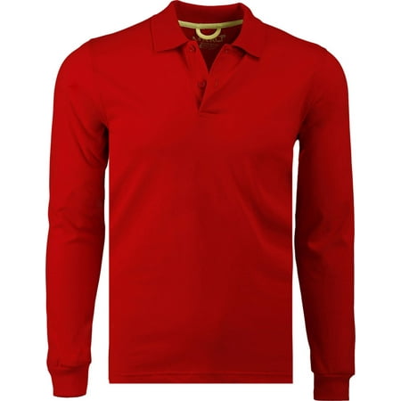 Marquis Men's Jersey Slim Fit Long Sleeve Golf Polo