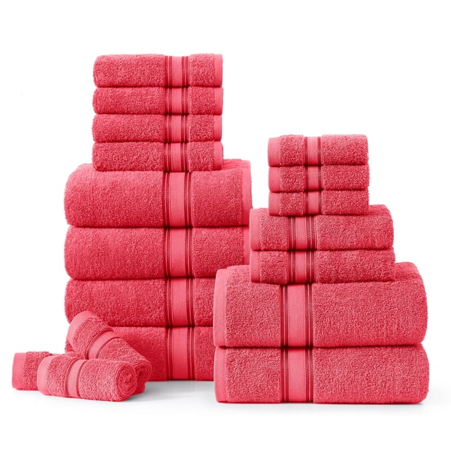 Juego de toallas de baño LANE LINEN Luxury, 100% algodón, 18 unidades, madreselva