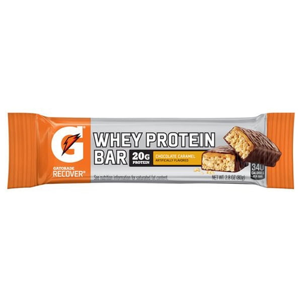 Gatorade Whey Protein Recover Bars Chocolate Caramel 2.8 Oz Pack of 12