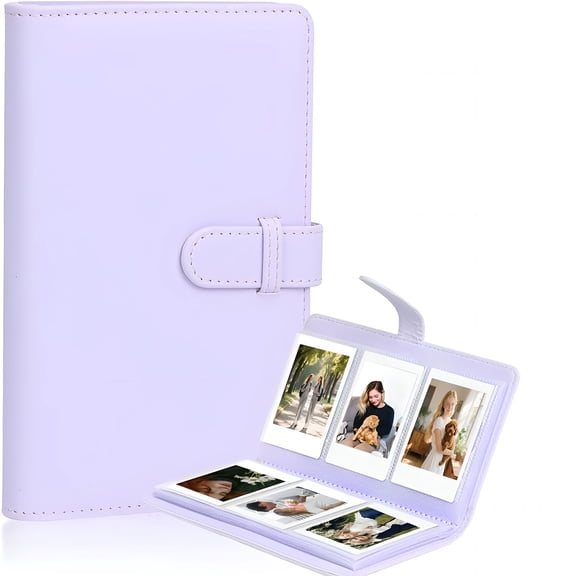 CCOCC 108 Pockets Mini Album Compatible with Instax Mini film, Suitable for Instax Mini 12/11/40/Evo/41/Link 3/Liplay, 2x3 in Photo Album Book for Polaroid Snap for Ivy 2 (Lilac Purple)
