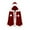 Wine, variant on Wensltd Christmas Hooded Cape for Women Men Trim Ruffle Solid Color Winter Fleece Cozy Warm Holiday Party Outfit Festive Style