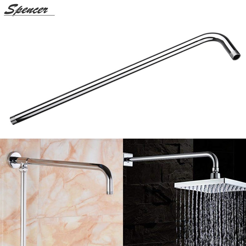 Bathroom 12" Chrome Stainless Steel Shower Head Arm Extension Pipe Wall Mounted 