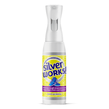 SilverWorks! Shoe Deodorizer Spray For Smelly Shoes - Shoe Odor Elimination Spray - Shoe Odor Spray - Boot, Sneaker, Shoe Smell Eliminator - Stinky Shoes Odor Eliminator, Shoe Freshener Spray -16.9oz