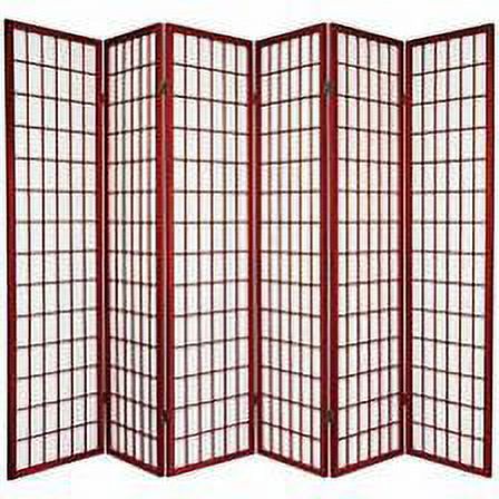 Legacy Decor Japanese Oriental 6 Panel Room Divider, 71" Tall, Cherry - image 2 of 2
