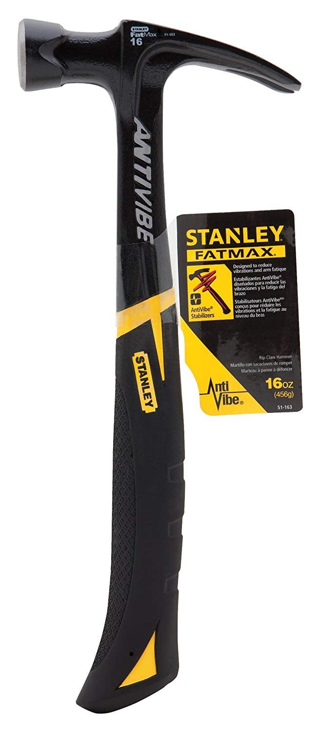Vochtig groet werkzaamheid Stanley 51-162 16 oz FatMax Xtreme AntiVibe Curve Claw Nailing Hammer -  Walmart.com