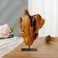 thumbnail image 2 of THY COLLECTIBLES Irregular Handcarved Root Wood Sculture, Wood Tabletop Abstract Standing Sculpture for Home Decor Natural Edge Tabletop Statue (Large), 2 of 6