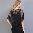 thumbnail image 2 of Fringe Flapper Beaded Sequin Formal Shawl Wrap Capelet Evening Shrug Cardigan, 2 of 3