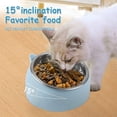 thumbnail image 3 of Comederos azules para gatos, comedero de acero inoxidable de 200 ml para mascotas, comedero antivómito para gatos, comedero antideslizante para perros/gatos con soporte elevado inclinado a 15°, comede, 3 of 5