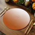 thumbnail image 5 of Fall Round Placemats Set of 4 Orange Ombre Place Mats Thanksgiving Woven Placemat Fall Orange Farmhouse Circle Braided Table Mat for Kitchen Dining Table Autumn Party Home Decor 15 Inch, 5 of 9