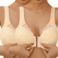 thumbnail image 2 of Front Closure Bras for Old Women Front Closure Wire-Free Underwear Full Cup Full Coverage Wide Strap Thick Padded Breathable Racerback Bra, 2 of 4