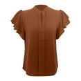 thumbnail image 7 of OSOLU Solid Color Women Tops Puff Short Sleeve Shirts Pleated T-Shirt Tee Tops Dressy Casual Business Trendy Summer Tunic Blouse, 7 of 7