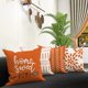 thumbnail image 3 of Fundas de almohada de 18 x 18, moderna funda de almohada para sofá, decorativa de tela de lino para exteriores, para sofá, cama, coche (naranja, 18 x 18, juego de 4) JM, 3 of 6