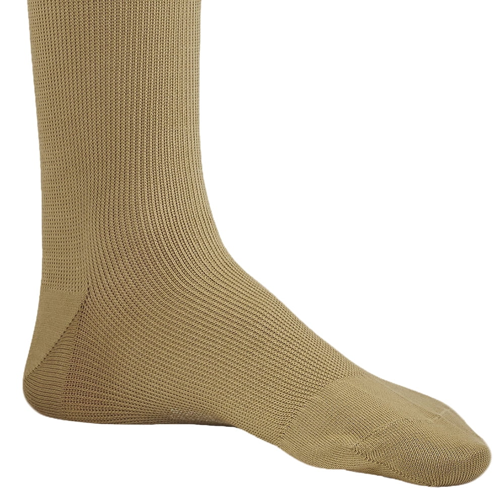 Ames Walker AW Style 132 Cotton 15-20 mmHg Moderate Compression Knee High Socks Brown Medium