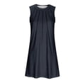 thumbnail image 6 of Women Summer Beach Dress Elegant Solid Color Floating Mid Length Round Neck Sleeveless Casual Fashion Dress Womens Casual Trendy Midi Dresses, 6 of 6