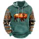 thumbnail image 3 of 2024 Nueva sudadera con capucha para hombre, sudaderas con capucha de gran tamaño con estampado de vaca vintage, jerséis casuales de manga larga, ropa de calle para hombre, 3 of 5