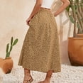 thumbnail image 6 of Lenago Skirts for Women Casual Summer Side Slit Button Print Elastic Waist Skirt, 6 of 7