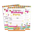 thumbnail image 1 of Darling Souvenir White Birthday Invitation Card 28 Pcs Fill or Write In Blank Invites Printable Party Supplies 5 x 7 Inches, 1 of 5