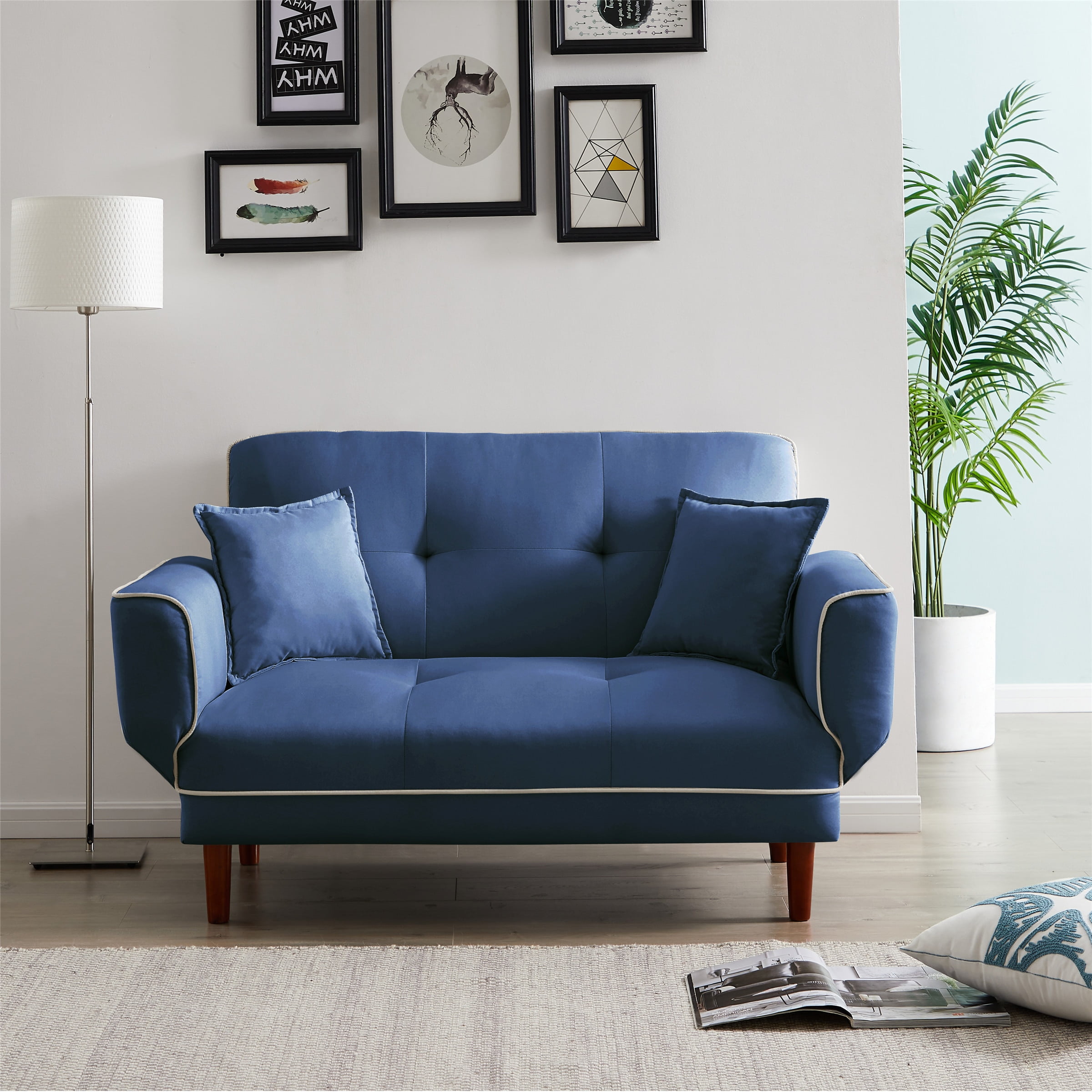 navy sofa and chair