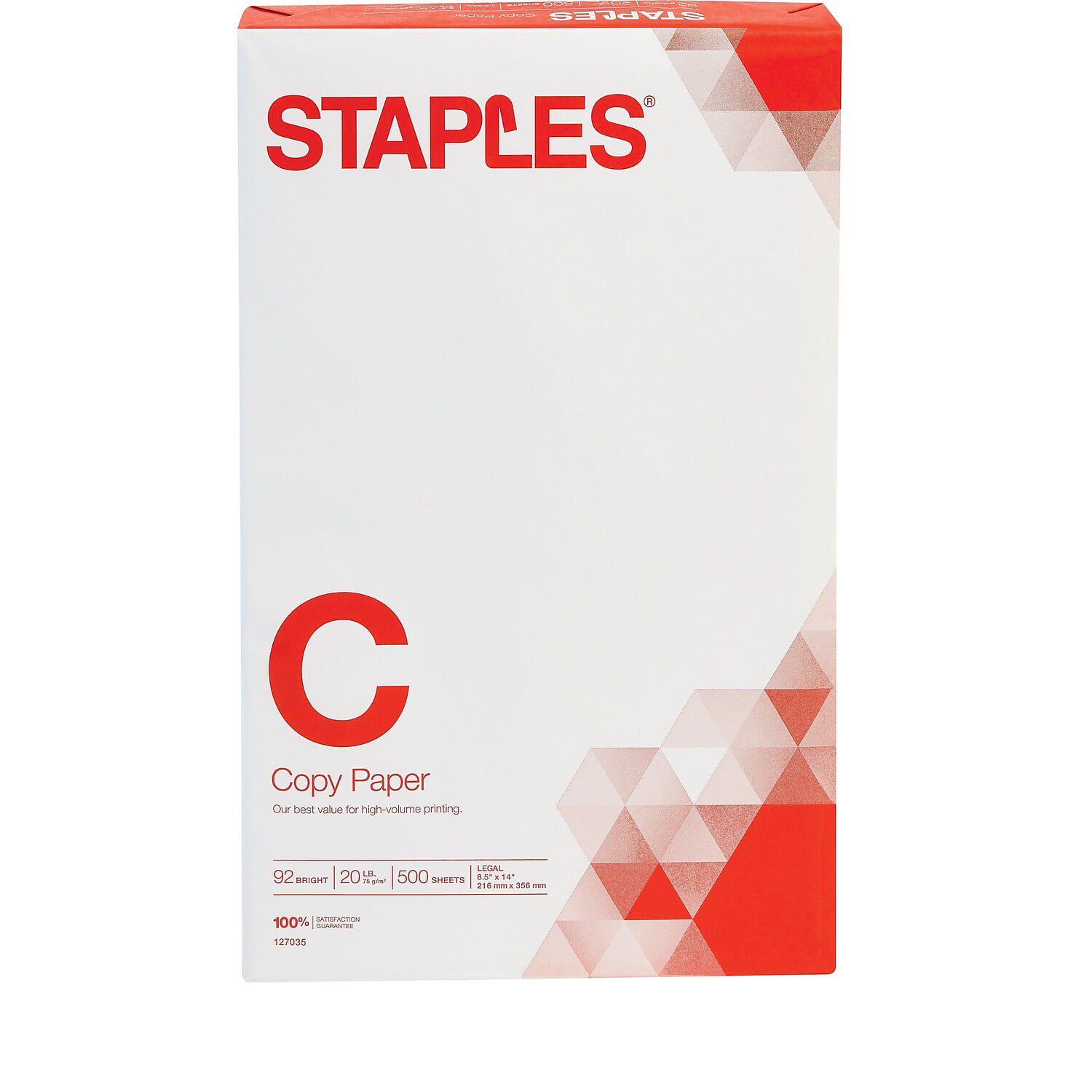 Staples 8.5 x 11 Laser Paper 32 lbs. 98 Brightness 500/Rm (85047 / 86047)