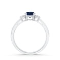 thumbnail image 2 of Angara Natural 0.6 Ct. Blue Sapphire with Diamond Classic Ring in 14K White Gold for Women (Ring Size: 12), 2 of 9