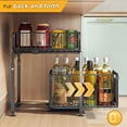 thumbnail image 5 of Storvive 2-Tier Under Sink Organizer, Carbon Steel Pull Out Cabinet Drawer, No-Drill Slide Out Storage for Kitchen Pantry Bathroom, 5 of 9