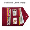 thumbnail image 3 of HAWEE Rfid Credit Card Holder Wallets for Women Leather Zipper Slim with Coin Pocket, Wine Red, 3 of 7