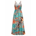 thumbnail image 6 of Coduop Women's Spaghetti Strap Midi Dress Sleeveless Backless V Neck Boho Floral Dress, 6 of 8