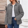 thumbnail image 3 of Women's Quilted Barn Jacket 2026 Trendy Lightweight Puffy Zip Up Bomber Coat Warm Winter Outwear with Pocket, 3 of 6