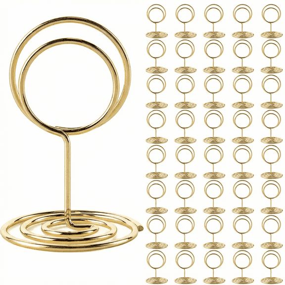 40-Pack Gold Metal Table Card Holders, Suitable for Parties, Offices, and Daily Use.