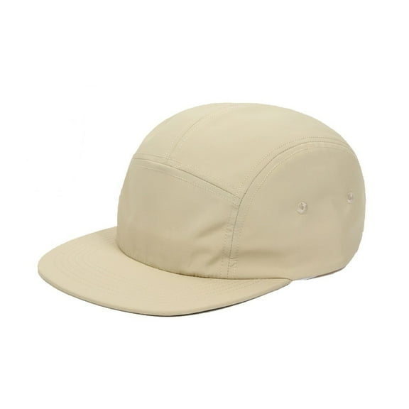 WITHMOONS Camp Hat Lightweight Waterproof Jockey Flat Bill Cap 5 Panel Outdoor Fishing Hat YZ20114 (Beige-M)