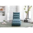 thumbnail image 2 of Power Massage Chaise Lounge Chair with 140° Backrest and Side Pocket, Long Lounger Armless Upholstered Chaise with Metal Legs for Office Living Room, Blue, 2 of 9