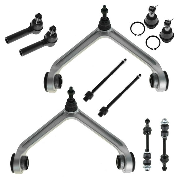 TRQ 10 pc Front Steering & Suspension Kit Control Arms Ball Joints Tie Rods PSA58877 Fits select: 2002-2005 DODGE RAM 1500