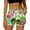Tropical White, variant on Women Summer Board Shorts Hawaiian Tropical Print Beach Swim Shorts with Pockets