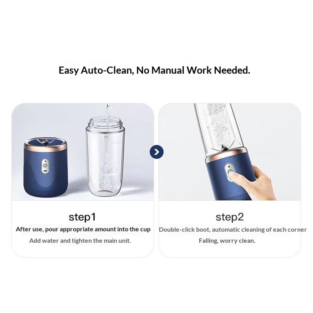 Portable Blender, Personal Blender USB Rchargeable, Mini Blender for Shakes and Smoothies,Portable Fruit Veggie Juicer Cup With 6 Blades and Travel Lid, Handheld Blender for Travel Gym（Only cups）