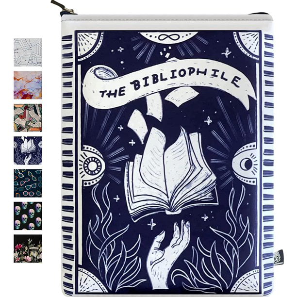 Book Beau - Bibliophile Book Sleeve with Zipper, Water and Stain Resistant,  Sizes to Fit Hardback, Paperback and More