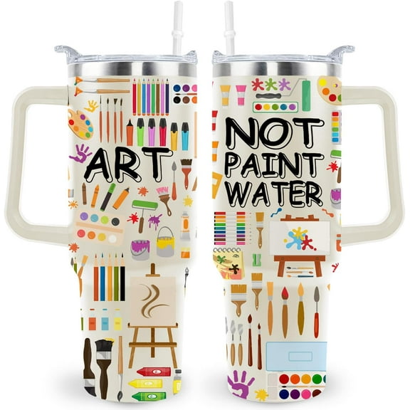 Art Gifts Teacher Gifts Art Insulated Tumbler Cup Art Teacher Appreciation Gifts For Women Men 40 Oz Art Teacher Travel Mug With Straw And Handle