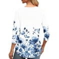 thumbnail image 5 of Mittory Womens 3/4 Sleeve Blouse and Tops Dressy Casual Crewneck Floral Tops Plus Size Comfy Shirts Fall Fashion Clothes, 5 of 7