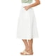 thumbnail image 4 of Falda de Algodón para Mujer INSPIRE CHIC con Cintura Elástica, Falda Midi A-Line Casual con Bolsillos XL Blanca, 4 of 8