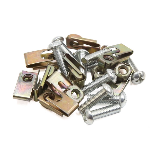 Unique Bargains 10pcs Universal Spring Metal 6mm Car License Panel U-Clips Speed Nuts 25x11mm M6x1.0 Thread Size
