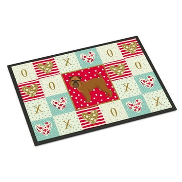 Carolines Treasures CK5934JMAT Brussels Griffon Love Door Mat Indoor Rug or Outdoor Welcome Mat 24x36 Doormat 36"L x
